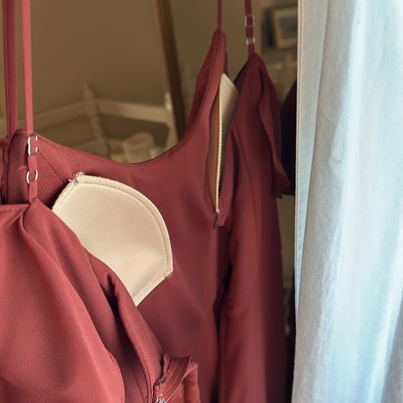 Rust color Davids Bridal Bridesmaid dress. Size 8 - Picture 5 of 7